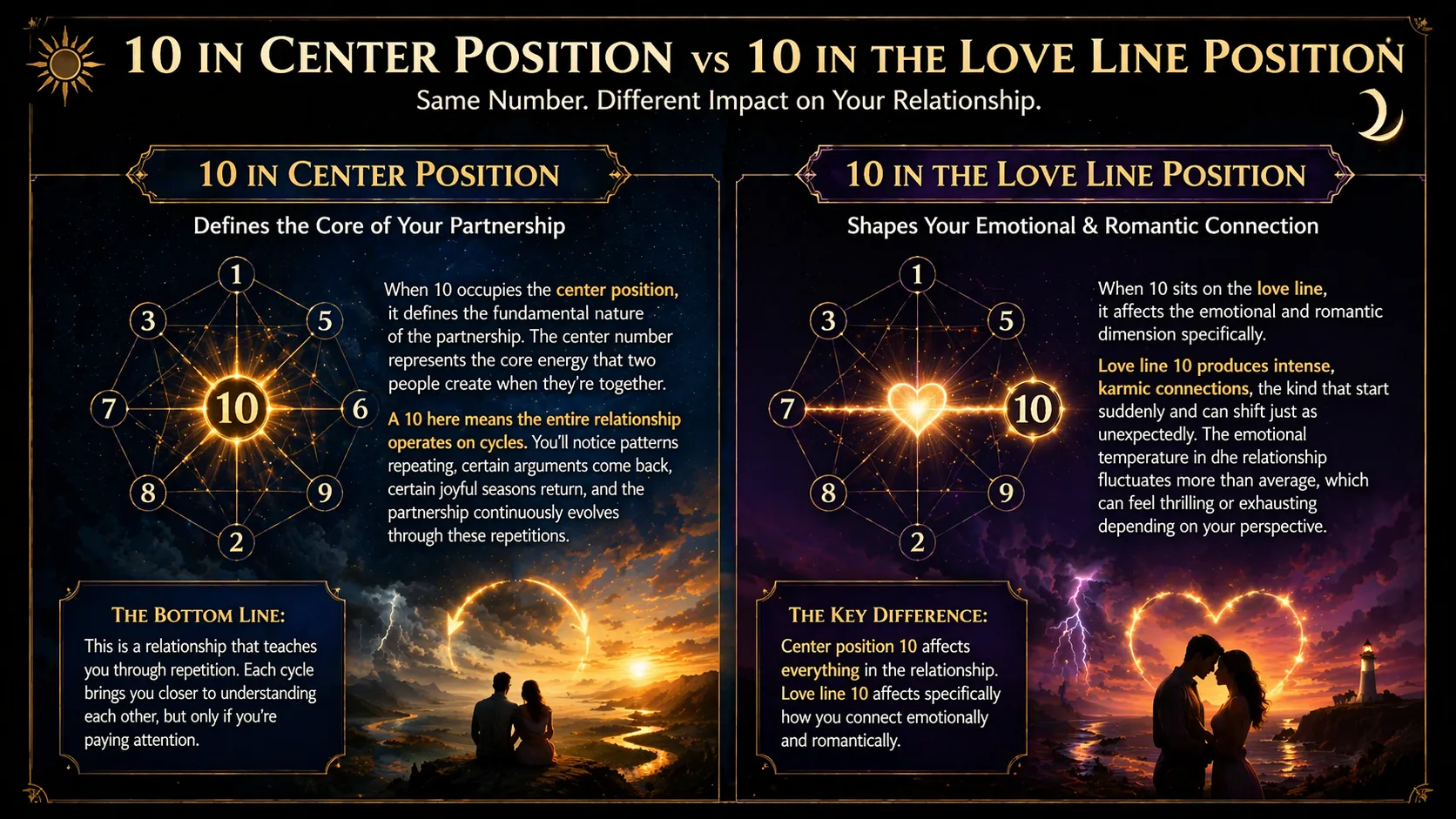 10 in Center Position vs 10 in the Love Line Position