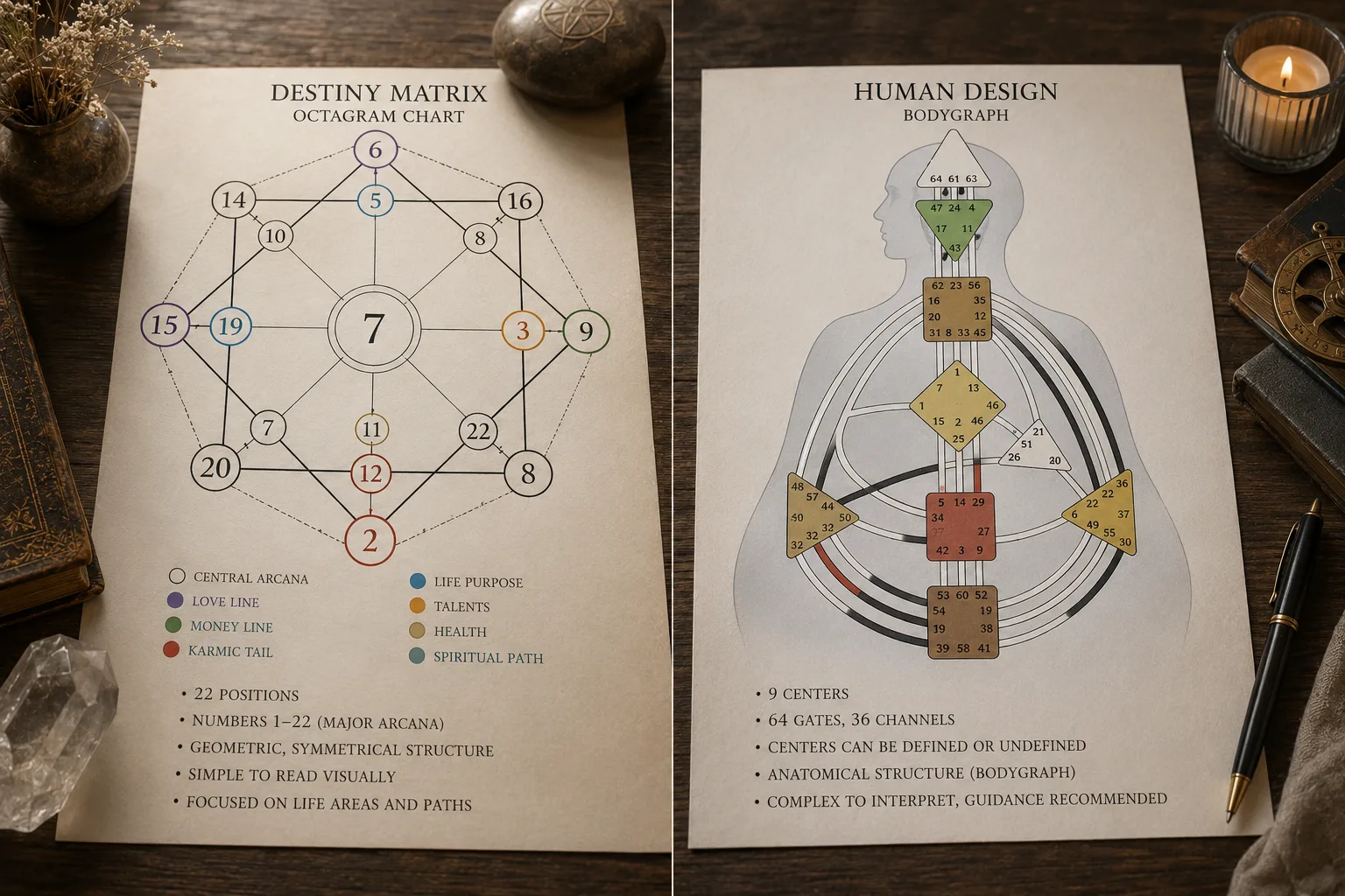 Chart Structure Octagram vs BodyGraph