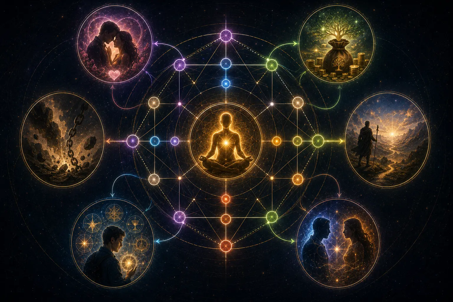 How the Central Arcana Connects to Other Chart Positions