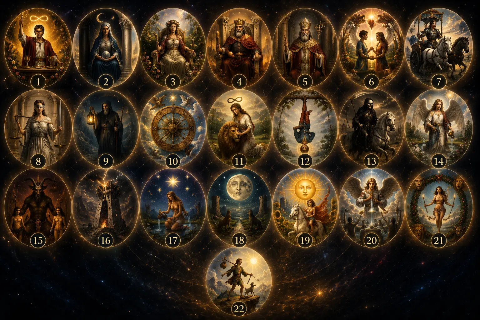 What Each Central Arcana Number Means